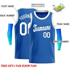 Blue White Classic Casual Basketball Jersey 2