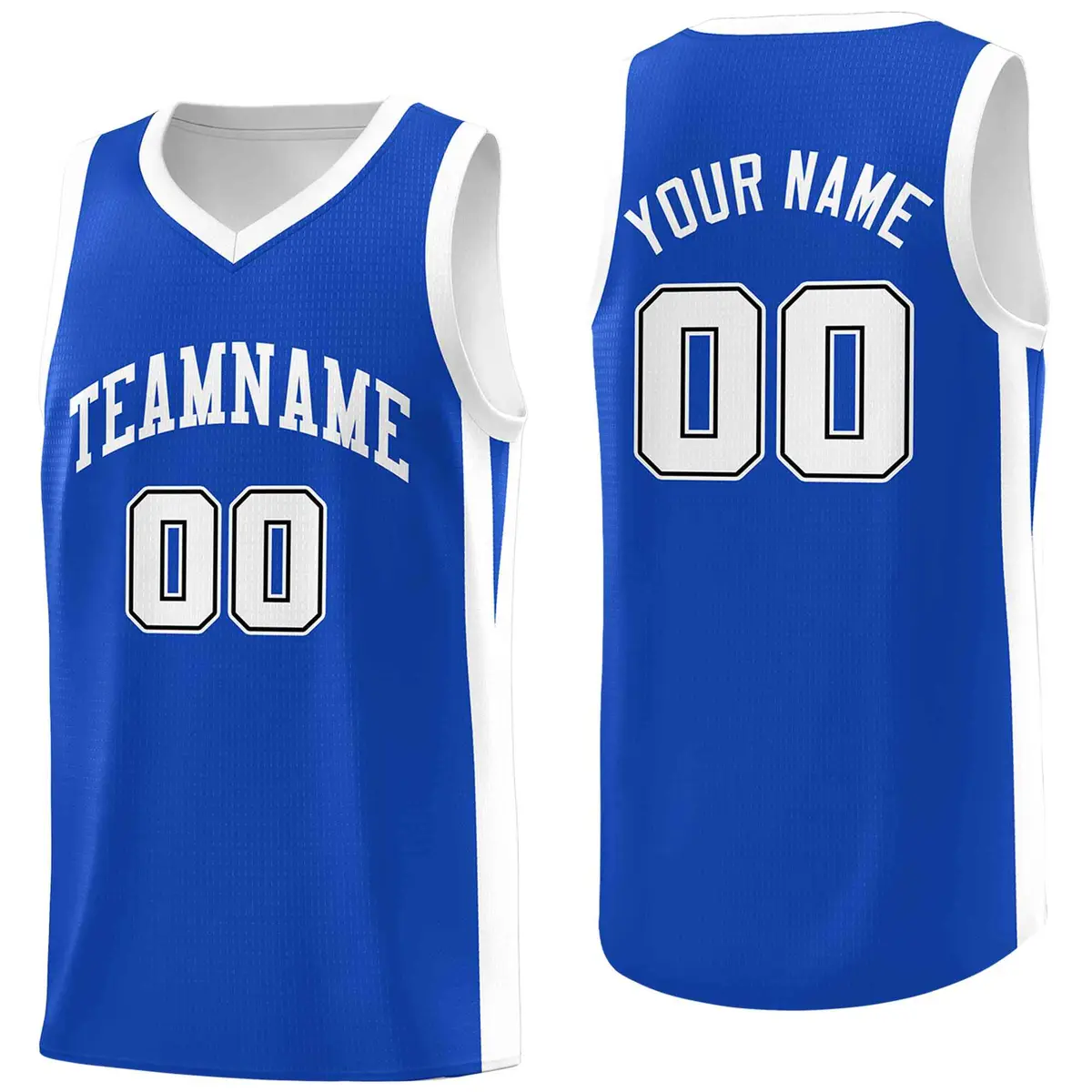 Blue White Classic Mesh Sport Basketball Jersey