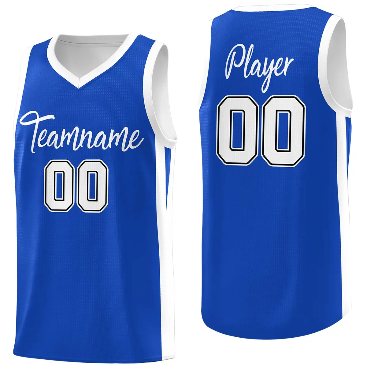 Blue White Classic Mesh Sport Basketball Jersey