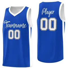 Blue White Classic Mesh Sport Basketball Jersey