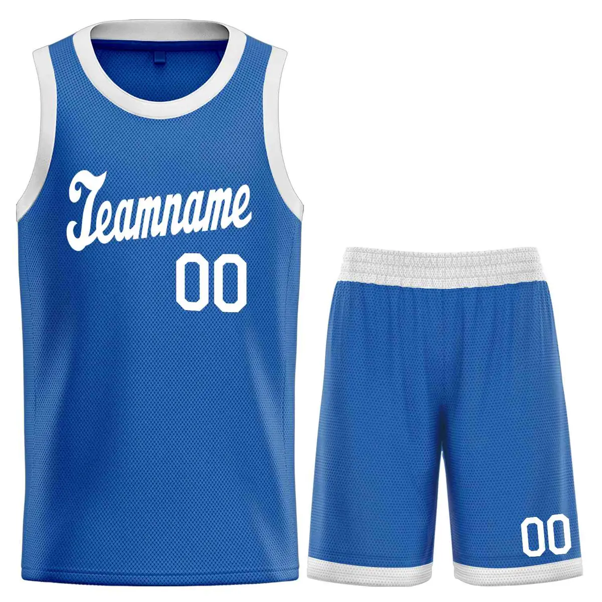 Blue White Classic Sets Basketball Uniform Jersey