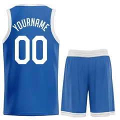 Blue White Classic Sets Basketball Uniform Jersey 2