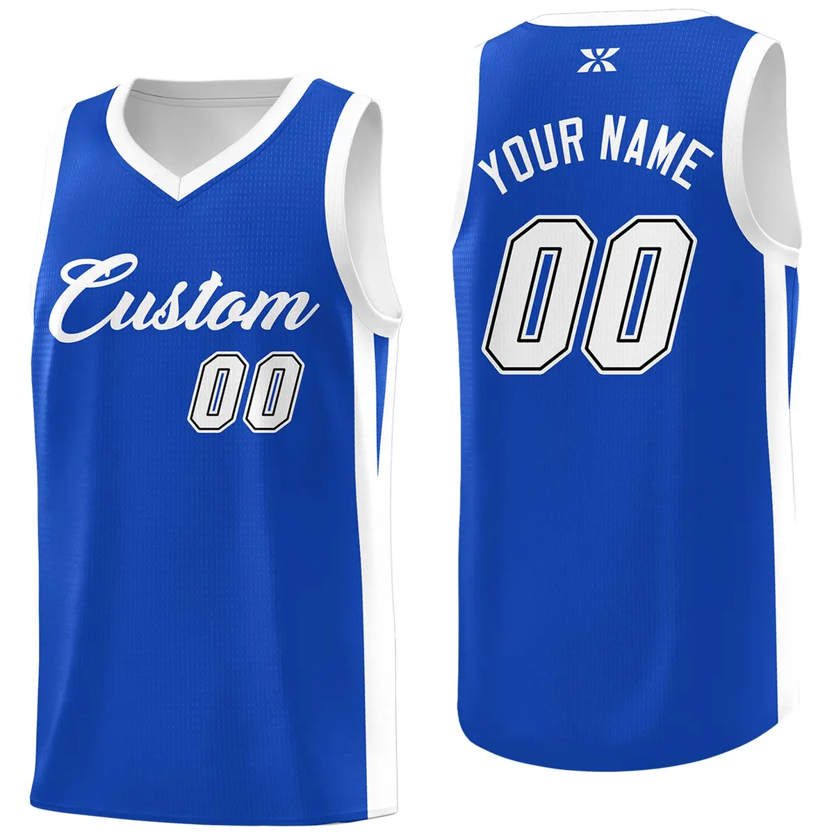 Blue White Classic Tops Outdoor Basketball Jersey