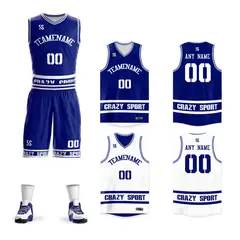 Blue White Double Side Sets Basketball Jersey 1