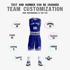 Blue White Double Side Sets Basketball Jersey 2