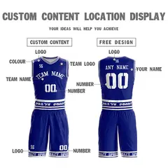 Blue White Double Side Sets Basketball Jersey 4