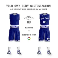 Blue White Double Side Sets Basketball Jersey 5