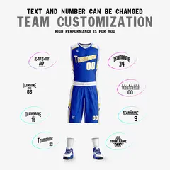 Blue White Double Side Sets Men Basketball Jersey 2
