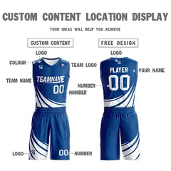 Blue White Double Side Sets Sportswear Basketball Jersey 4