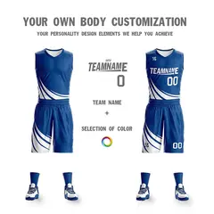 Blue White Double Side Sets Sportswear Basketball Jersey 5