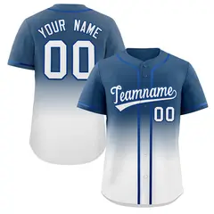 Blue White Gradient Fashion Authentic Baseball Jersey