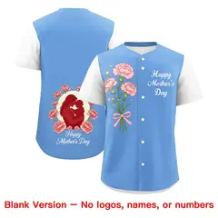 Blue White Mother's Day Baseball Jersey 7