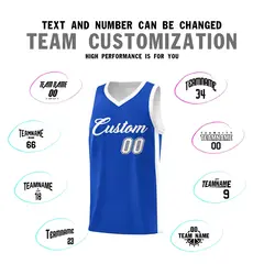 Blue White Outdoor Classic Tops Basketball Jersey 4