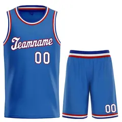 Blue White-Red Classic Sets Basketball Uniform Jersey
