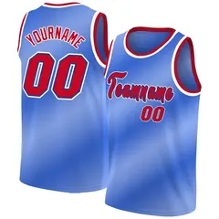 Blue White Red Gradient Fashion Basketball Jersey