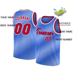 Blue White Red Gradient Fashion Basketball Jersey 2