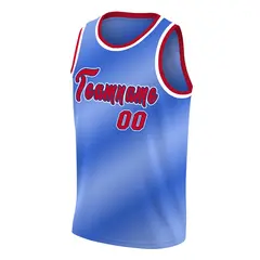Blue White Red Gradient Fashion Basketball Jersey 3