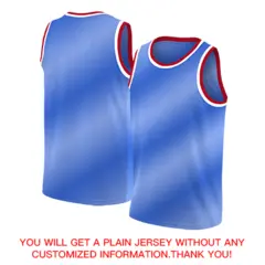 Blue White Red Gradient Fashion Basketball Jersey 4