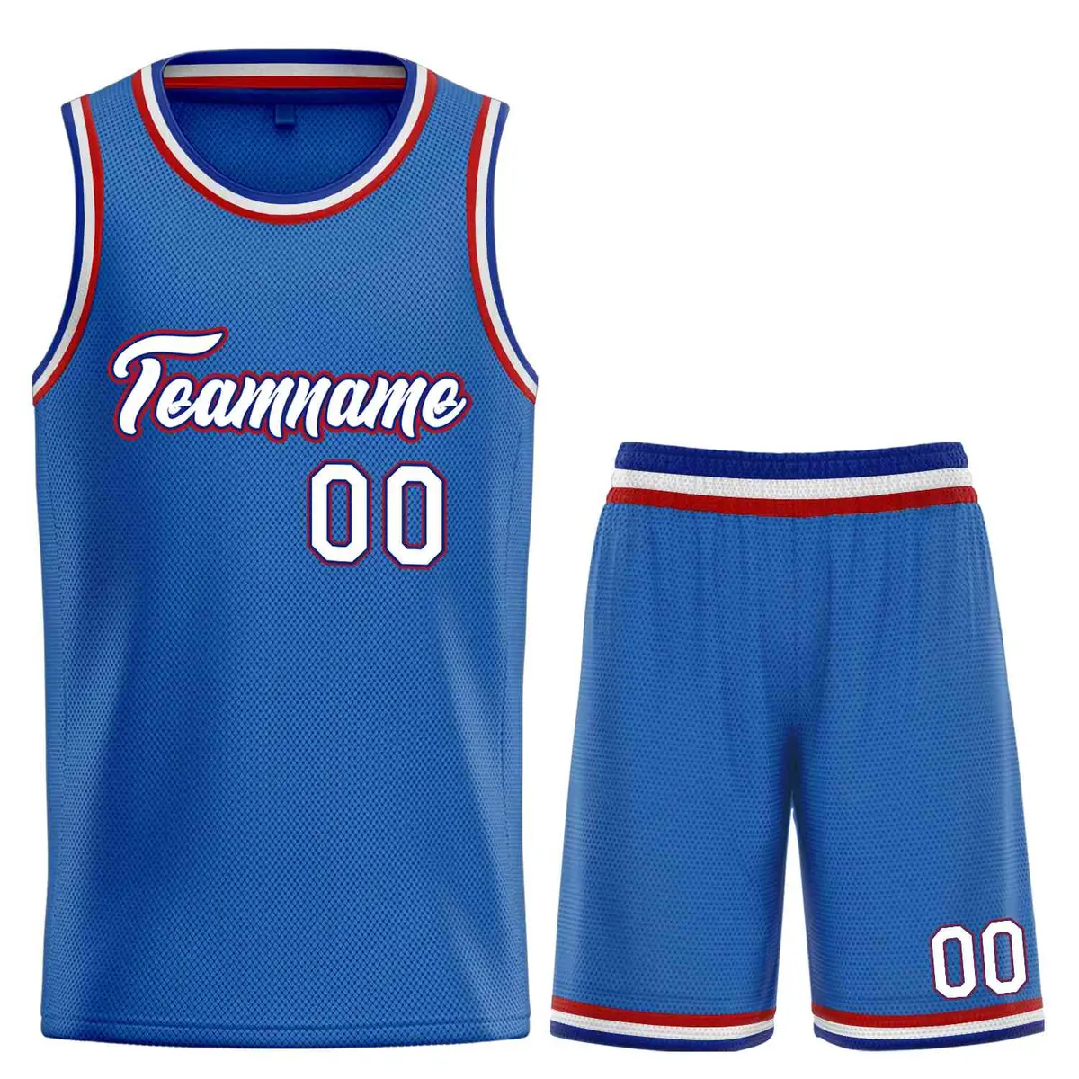 Blue White-Red Heal Classic Basketball Jersey Uniform Set