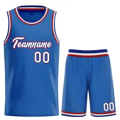 Blue White-Red Heal Classic Basketball Jersey Uniform Set