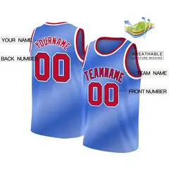 Blue White Red Navy Gradient Fashion Basketball Jersey 2
