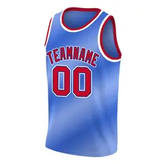 Blue White Red Navy Gradient Fashion Basketball Jersey 3