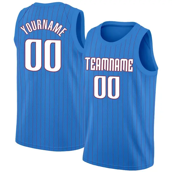 Blue White Red Stripe Fashion Sportwear Basketball Jersey