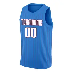Blue White Red Stripe Fashion Sportwear Basketball Jersey 3