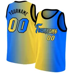 Blue Yellow Black Gradient Fashion Basketball Jersey