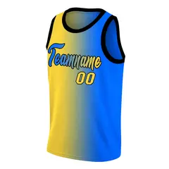 Blue Yellow Black Gradient Fashion Basketball Jersey 3