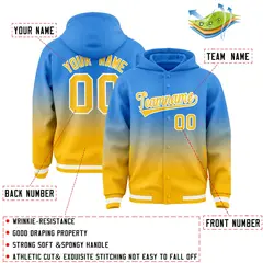 Blue Yellow Gradient Letterman Varsity Jacket Hoodie 4