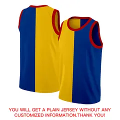 Blue Yellow-Red Split Fashion Tops Basketball Jersey 4