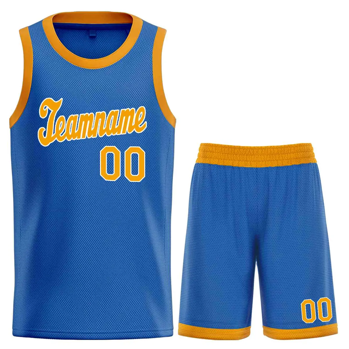 Blue Yellow-White Classic Sets Basketball Uniform Jersey