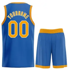 Blue Yellow-White Classic Sets Basketball Uniform Jersey 2