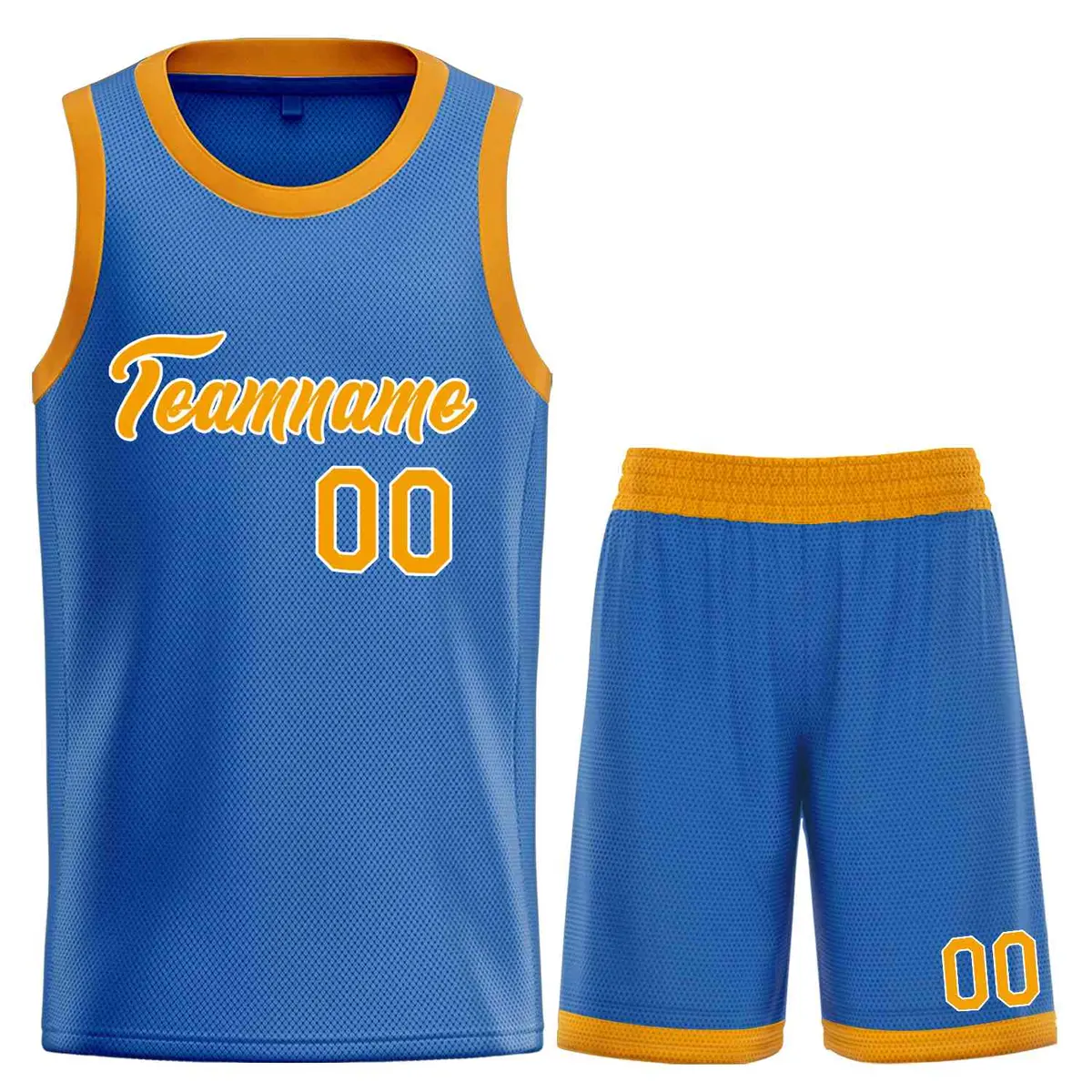 Blue Yellow-White Heal Classic Basketball Jersey Uniform Set