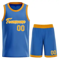 Blue Yellow-White Heal Classic Basketball Jersey Uniform Set