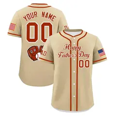 Brazilian Sand Dark Orange White Father's Day Baseball Jersey