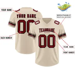 Brazilian Sand Red Retro Sleeve Line Football Jersey 2