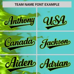 Bright Green 3D Flame Design Authentic Baseball Jersey 3