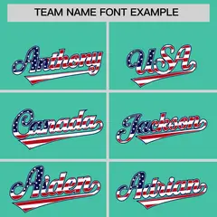Bright Green American Flag Design Baseball Jersey 3