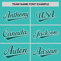 Bright Green Aqua Pinstripe Raglan Sleeves Baseball Jersey 3