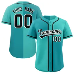 Bright Green Aqua Symmetrical Gradient Baseball Jersey 1