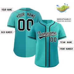 Bright Green Aqua Symmetrical Gradient Baseball Jersey 2