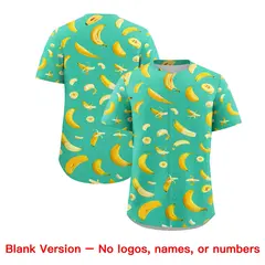Bright Green Banana Graffiti Pattern Fashion Baseball Jersey 7