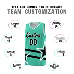 Bright Green Basketball Kit Black Star Pattern and Double Lines 4