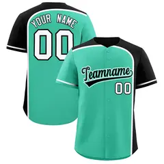 Bright Green Black Color Block Authentic Baseball Jersey
