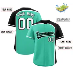 Bright Green Black Color Block Authentic Baseball Jersey 2