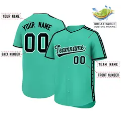 Bright Green Black Color Block Dotted Side Baseball Jersey 2