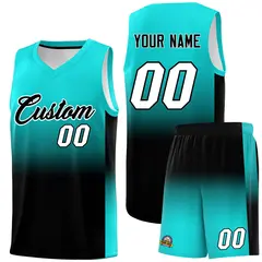 Bright Green Black Gradient Fashion Sets Basketball Jersey