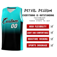 Bright Green Black Gradient Fashion Sets Basketball Jersey 2